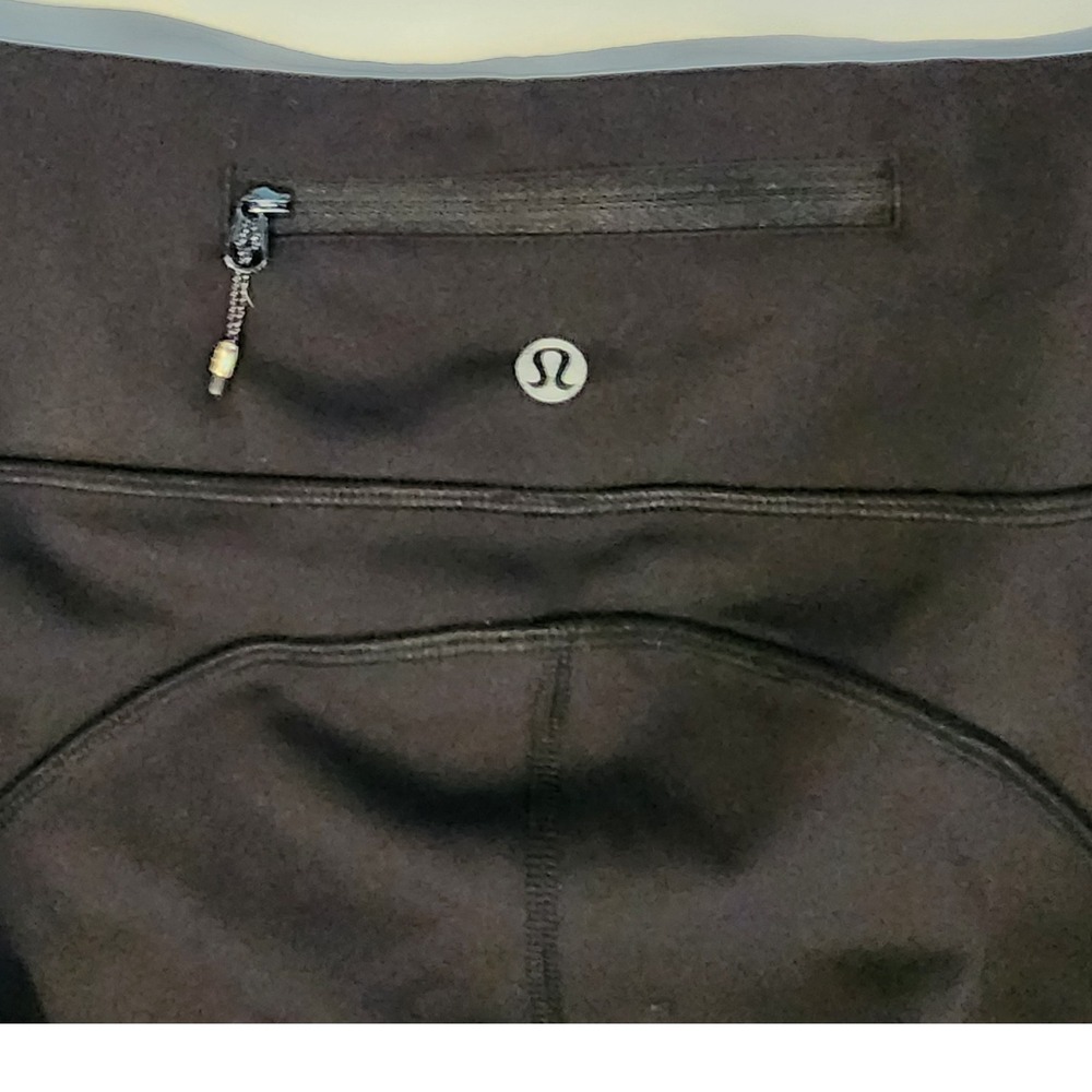 Lululemon Leggings Ruffle Hem Athletic Yoga Pants with Pockets Black Size 4 - Picture 3 of 6